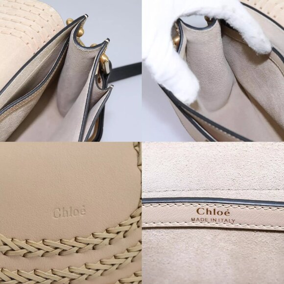 Chloe Sac Porte Shoulder Bag Leather Beige Auth am7635 - Picture 13 of 15